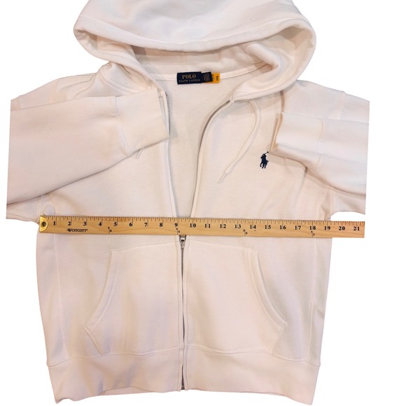 Polo Ralph Lauren Tops - Polo Ralph Lauren Full Zip Hoodie Womens Small White Excellent Pony Logo